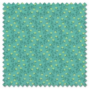 Plain and Simple - heart vine teal (per 1/4 metre)