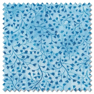 Sunshine & Blue Skies - fine fellow fern sky blue(per 1/4 metre)