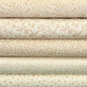 Lewis & Irene Tiny Tonals cream 5 fat quarter pack