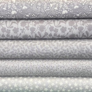 Lewis & Irene Tiny Tonals grey 5 fat quarter pack