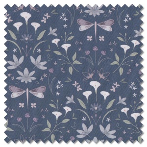 The Water Gardens - graceful reflections navy blue (per 1/4 metre)