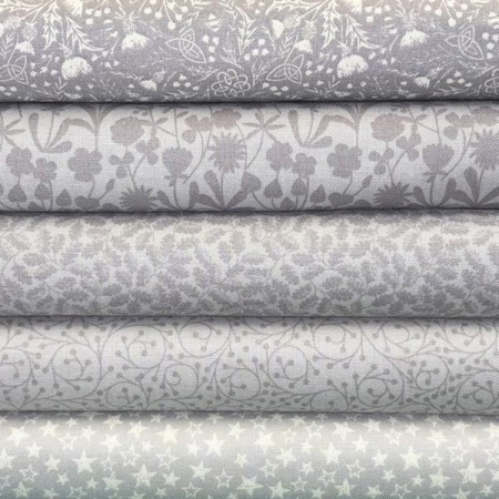 Lewis & Irene Tiny Tonals grey 5 fat quarter pack