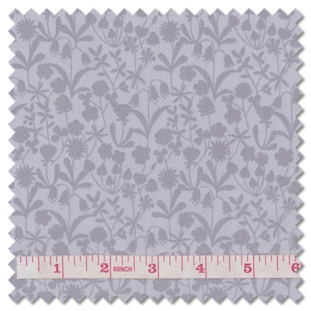 Tiny Tonals - wildflowers grey on grey (per 1/4 metre)