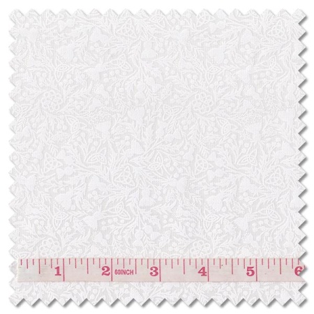 Tiny Tonals - celtic knot & thistle white on white (per 1/4 metre)