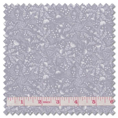 Tiny Tonals - celtic knot & thistle grey on grey (per 1/4 metre)