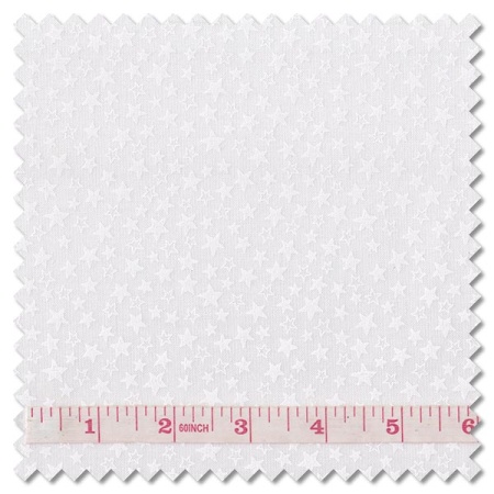 Tiny Tonals - tiny stars white on white (per 1/4 metre)