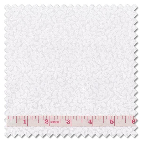 Tiny Tonals - tiny leaves white on white (per 1/4 metre)