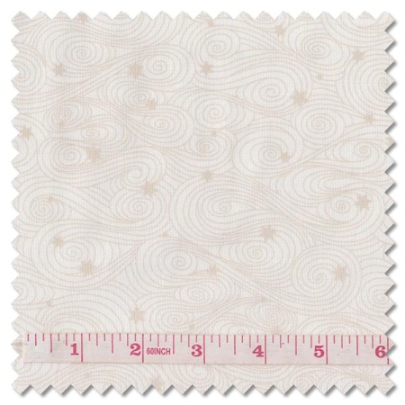 Tiny Tonals - starry swirls cream on cream (per 1/4 metre)