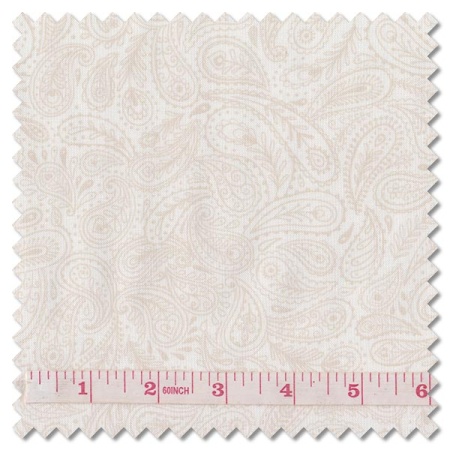 Tiny Tonals - peacock paisley cream on cream (per 1/4 metre)