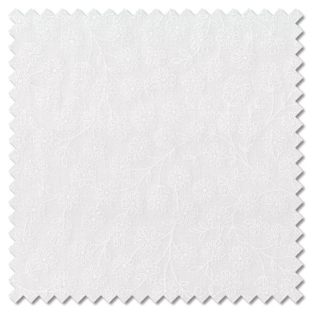 Tiny Tonals - daisy chain white on white (per 1/4 metre)