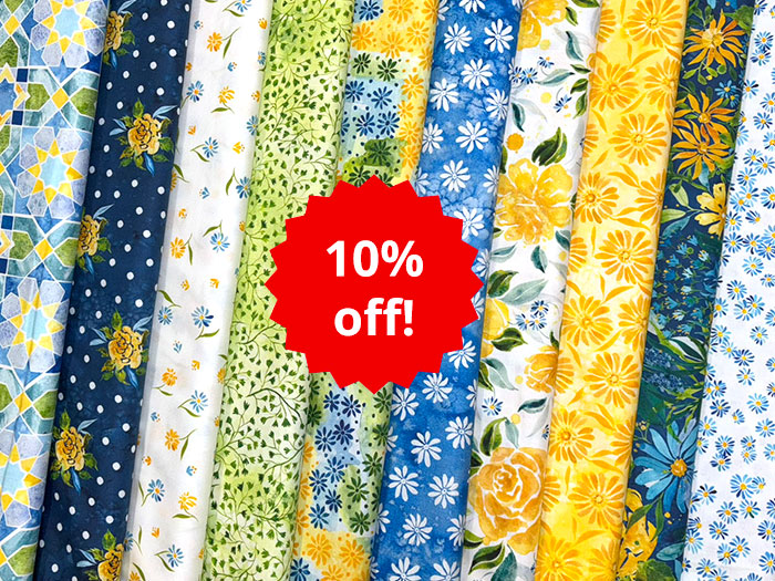 10% off introductory offer on new Moda Sunshine & Blue Skies