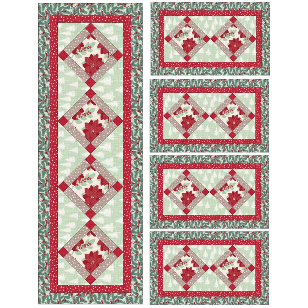 Winterberry placemats and table runner free pattern